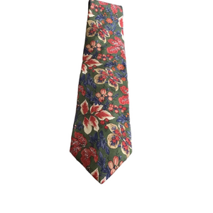 Paul Fredrick Silk Tie – Hand Printed in Italy – Vibrant Floral Green